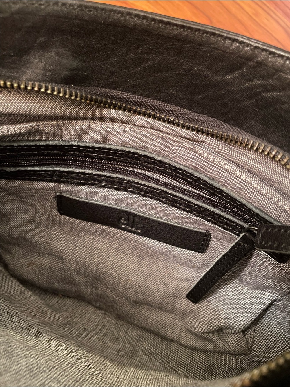 ELK Genuine Leather Handbag Black Crossbody Clutch Shoulder Bag Minimalist - Picture 4 of 9